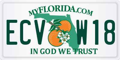 FL license plate ECVW18