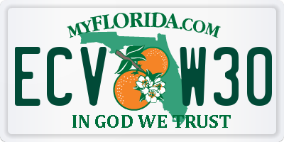 FL license plate ECVW30