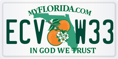 FL license plate ECVW33