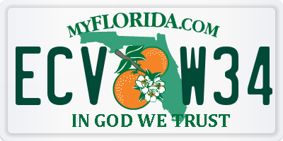 FL license plate ECVW34