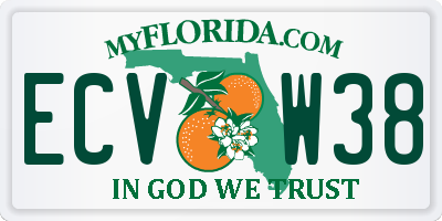 FL license plate ECVW38