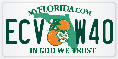 FL license plate ECVW40