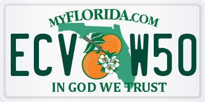 FL license plate ECVW50
