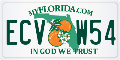 FL license plate ECVW54