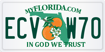 FL license plate ECVW70
