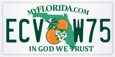 FL license plate ECVW75