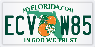 FL license plate ECVW85