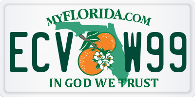 FL license plate ECVW99