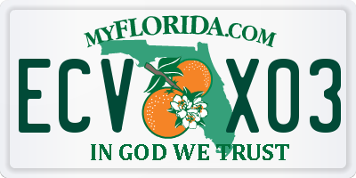 FL license plate ECVX03