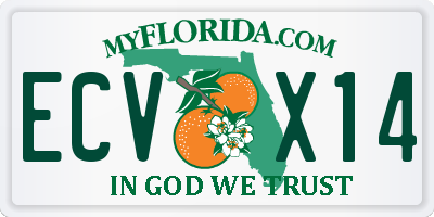 FL license plate ECVX14