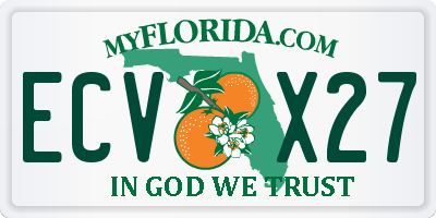 FL license plate ECVX27