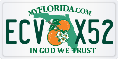 FL license plate ECVX52