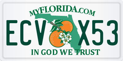 FL license plate ECVX53