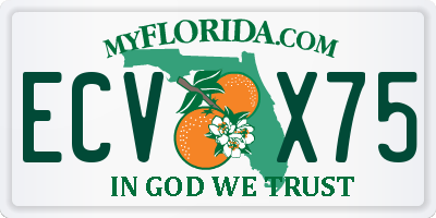 FL license plate ECVX75