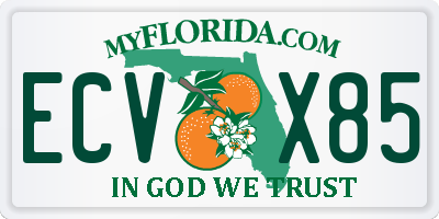 FL license plate ECVX85