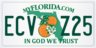 FL license plate ECVZ25