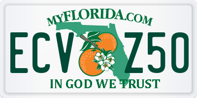 FL license plate ECVZ50