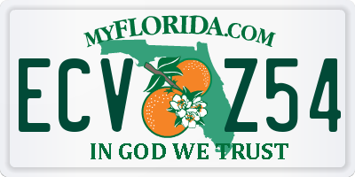 FL license plate ECVZ54