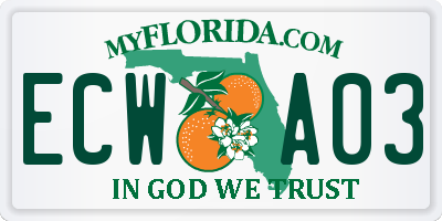 FL license plate ECWA03