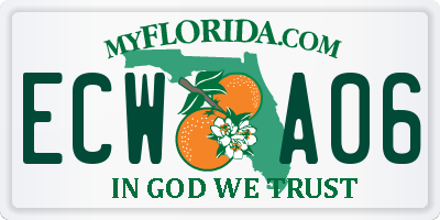 FL license plate ECWA06
