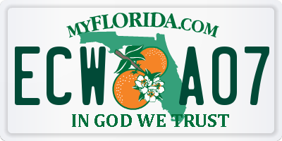 FL license plate ECWA07