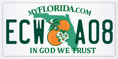 FL license plate ECWA08
