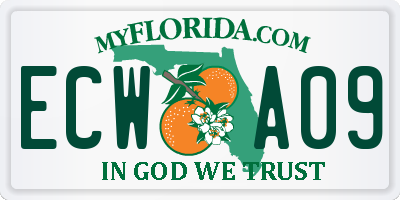 FL license plate ECWA09