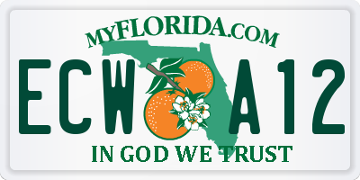 FL license plate ECWA12