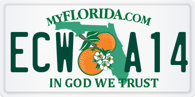 FL license plate ECWA14