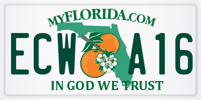 FL license plate ECWA16