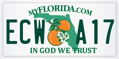 FL license plate ECWA17