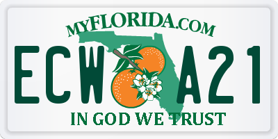 FL license plate ECWA21