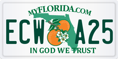 FL license plate ECWA25