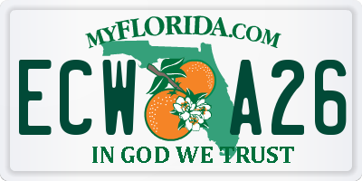 FL license plate ECWA26