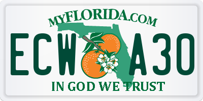 FL license plate ECWA30