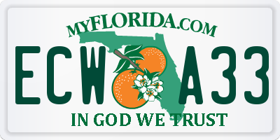 FL license plate ECWA33