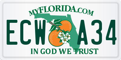 FL license plate ECWA34