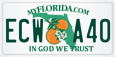 FL license plate ECWA40