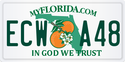 FL license plate ECWA48