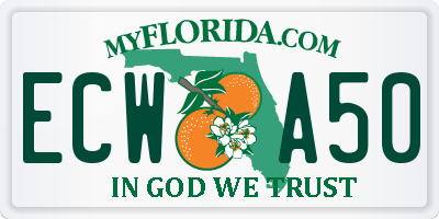 FL license plate ECWA50
