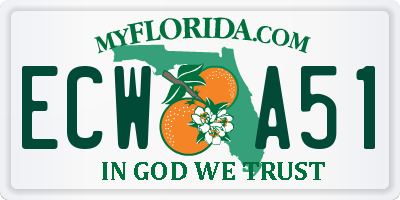 FL license plate ECWA51