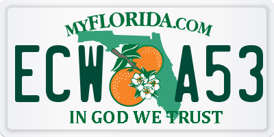 FL license plate ECWA53