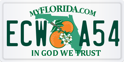 FL license plate ECWA54