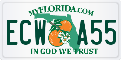 FL license plate ECWA55