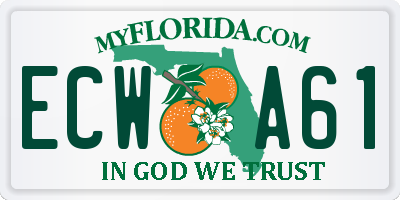 FL license plate ECWA61