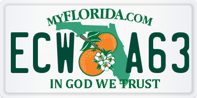 FL license plate ECWA63