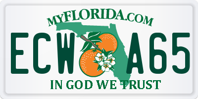 FL license plate ECWA65