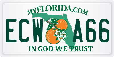 FL license plate ECWA66