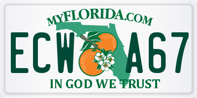 FL license plate ECWA67