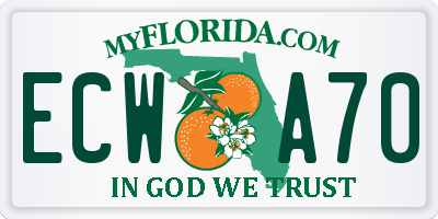 FL license plate ECWA70